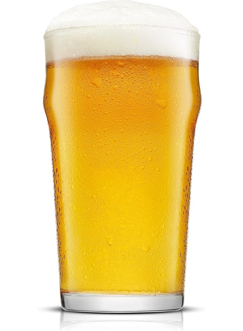 DubaiCrystal Beer Pint Glasses Set of 4. Large Beer Pint Glass Capacity in a Traditional Pub Drinking Glasses Design. Oversized Beer Glasses Set for Guinness, Stout, and Big Craft Beer Glasses - Image 2